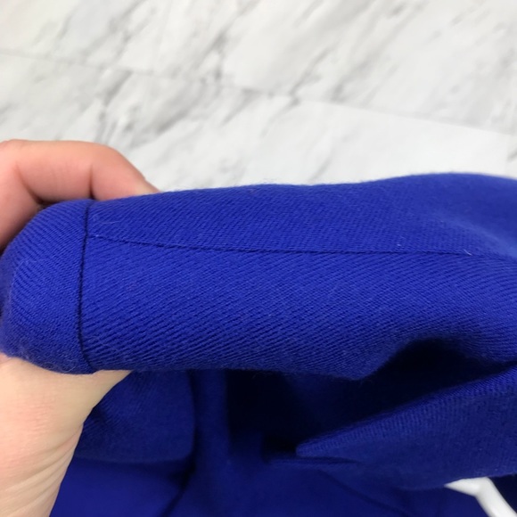 VTG Saks Fifth Ave Blue Wool Skirt Suit Pleated  Classic Jewel Blue - Picture 8 of 8